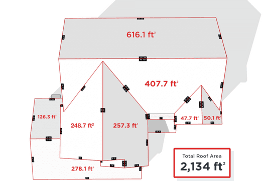 Measure roof square footage